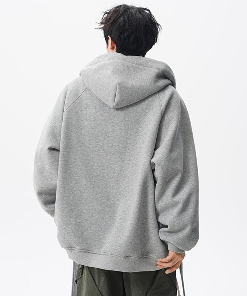 neos（ネオス）の「【neos】ユニセックス ビック ドローコード リボン ルーズ ジップ パーカー メンズ レディース（パーカー・メンズ・ブラック/グレー・MEDIUM/LARGE/X-LARGE）」の15枚目の写真