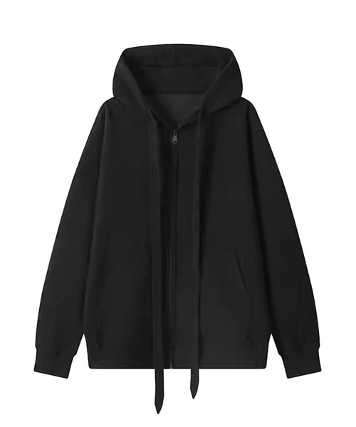 neos（ネオス）の「【neos】ユニセックス ビック ドローコード リボン ルーズ ジップ パーカー メンズ レディース（パーカー・メンズ・ブラック/グレー・MEDIUM/LARGE/X-LARGE）」の17枚目の写真