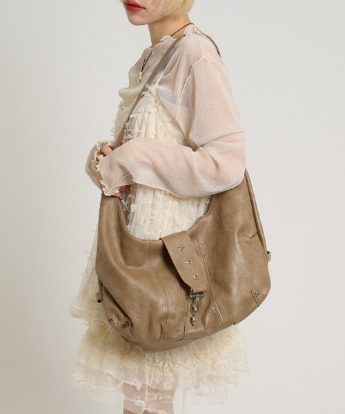 w closet（ダブルクローゼット）の「スターバックルマルチWAYバッグ（トートバッグ・レディース・ブラック/ブラウン・FREE）」の10枚目の写真