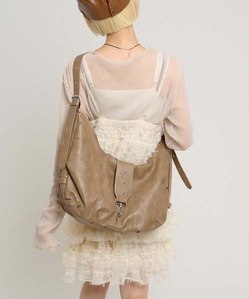 w closet（ダブルクローゼット）の「スターバックルマルチWAYバッグ（トートバッグ・レディース・ブラック/ブラウン・FREE）」の14枚目の写真