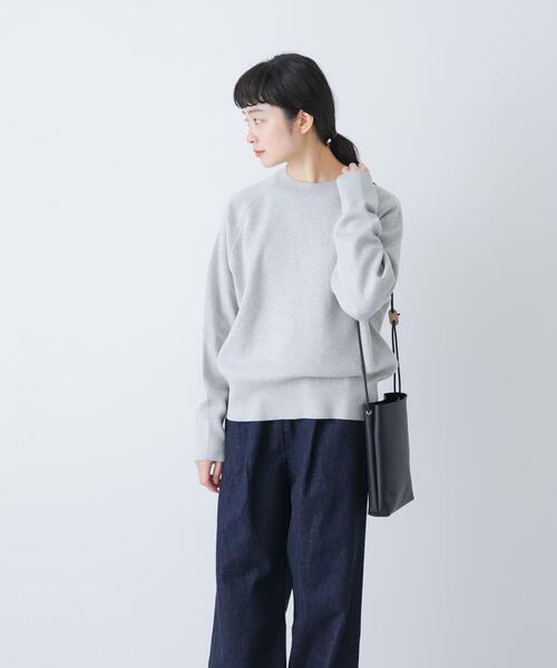 かぐれ(カグレ)の「コットンスウェットニット(ニット/セーター・レディース・ネイビー/ライトグレー・FREE)」の2枚目の写真
