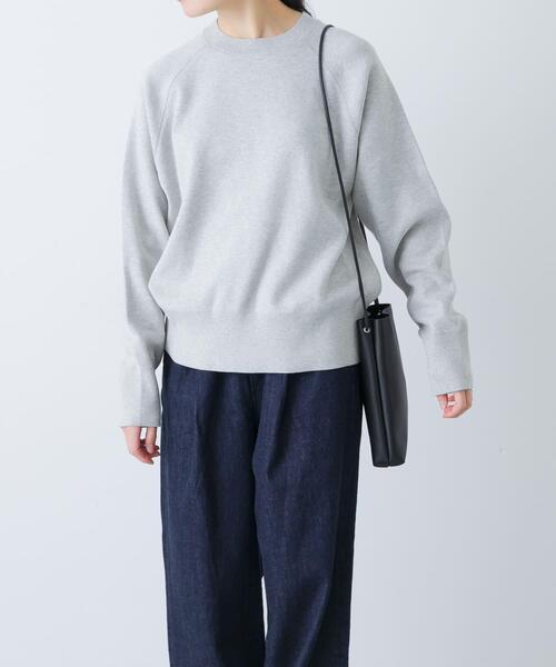 かぐれ(カグレ)の「コットンスウェットニット(ニット/セーター・レディース・ネイビー/ライトグレー・FREE)」の3枚目の写真