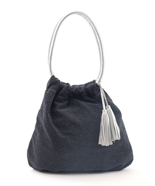 COOCO（クーコ）の「ラメ生地ループハンドルトートバッグ（トートバッグ・レディース・ネイビー/ピンクベージュ/サックスブルー/シルバー・FREE）」の6枚目の写真