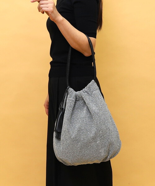 COOCO（クーコ）の「ラメ生地ループハンドルトートバッグ（トートバッグ・レディース・ネイビー/ピンクベージュ/サックスブルー/シルバー・FREE）」の22枚目の写真