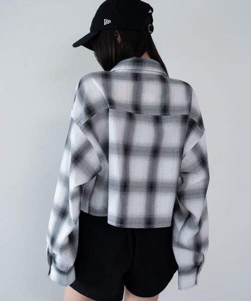 WEGO(ウィゴー)の「WEGO/【26年春夏新作】ショートチェックシャツ(シャツ/ブラウス・レディース・ホワイト/ブラック・FREE)」の10枚目の写真