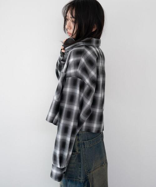WEGO(ウィゴー)の「WEGO/【26年春夏新作】ショートチェックシャツ(シャツ/ブラウス・レディース・ホワイト/ブラック・FREE)」の17枚目の写真