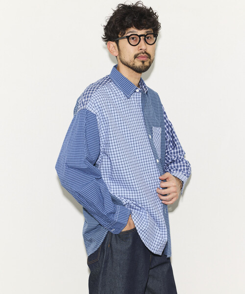 HINSON(ヒンソン)の「HINSON/ヒンソン リラックスフィット ブロードストライプ クレイジーパターン レギュラーカラーシャツ(シャツ/ブラウス・メンズ・その他9/グレー/サックスブルー/その他16・MEDIUM/LARGE)」の12枚目の写真