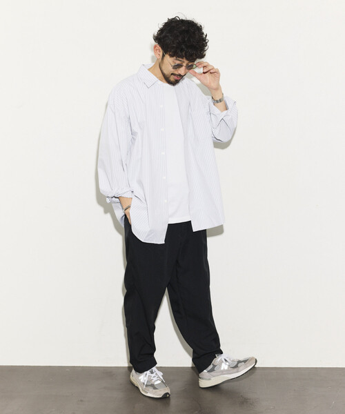 HINSON(ヒンソン)の「HINSON/ヒンソン リラックスフィット ブロードストライプ クレイジーパターン レギュラーカラーシャツ(シャツ/ブラウス・メンズ・その他9/グレー/サックスブルー/その他16・MEDIUM/LARGE)」の17枚目の写真