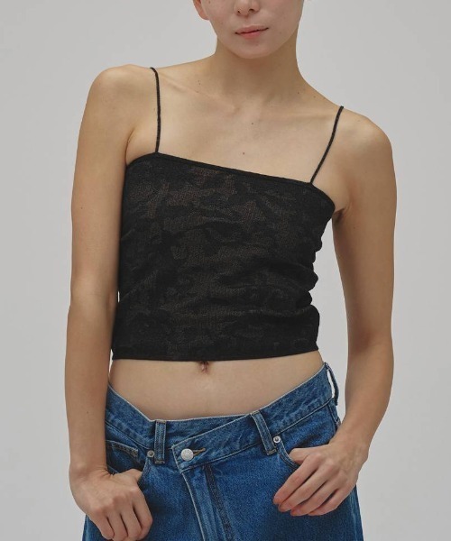 TODAYFUL(トゥデイフル)の「TODAYFUL Jacquard Knit Camisole ジャガードニットキャミソール/12610537(キャミソール・レディース・チャコールグレー/キナリ・ONE SIZE)」の1枚目の写真