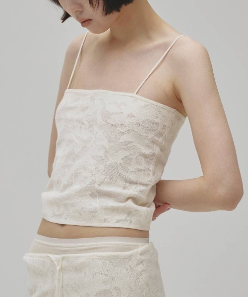 TODAYFUL(トゥデイフル)の「TODAYFUL Jacquard Knit Camisole ジャガードニットキャミソール/12610537(キャミソール・レディース・チャコールグレー/キナリ・ONE SIZE)」の2枚目の写真