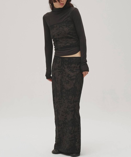 TODAYFUL(トゥデイフル)の「TODAYFUL Jacquard Knit Camisole ジャガードニットキャミソール/12610537(キャミソール・レディース・チャコールグレー/キナリ・ONE SIZE)」の9枚目の写真