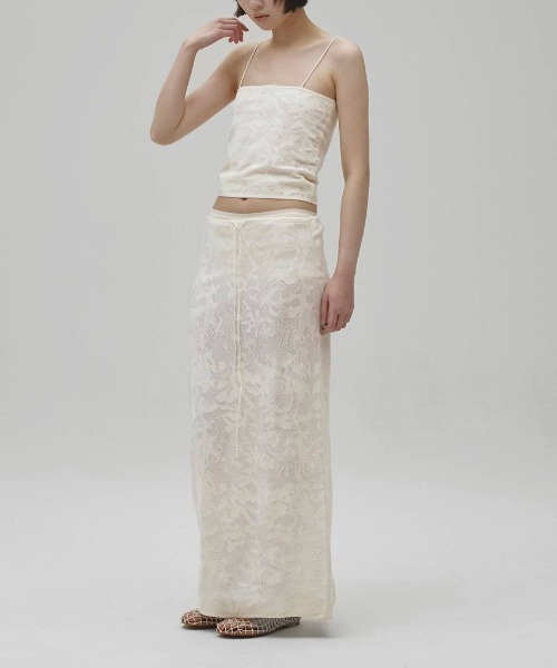 TODAYFUL(トゥデイフル)の「TODAYFUL Jacquard Knit Camisole ジャガードニットキャミソール/12610537(キャミソール・レディース・チャコールグレー/キナリ・ONE SIZE)」の3枚目の写真