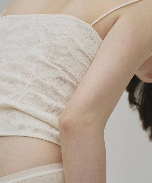 TODAYFUL(トゥデイフル)の「TODAYFUL Jacquard Knit Camisole ジャガードニットキャミソール/12610537(キャミソール・レディース・チャコールグレー/キナリ・ONE SIZE)」の5枚目の写真