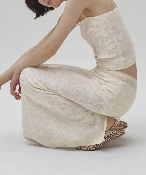 TODAYFUL(トゥデイフル)の「TODAYFUL Jacquard Knit Camisole ジャガードニットキャミソール/12610537(キャミソール・レディース・チャコールグレー/キナリ・ONE SIZE)」の6枚目の写真
