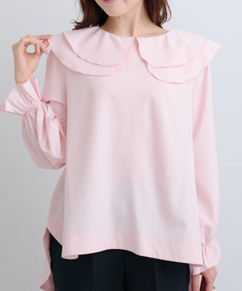 Neige(ネージュ)の「ツインフローラルカラーブラウス(シャツ/ブラウス・レディース・ホワイト/ピンク/グレー・ONE SIZE)」の1枚目の写真