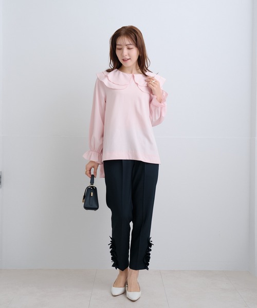 Neige(ネージュ)の「ツインフローラルカラーブラウス(シャツ/ブラウス・レディース・ホワイト/ピンク/グレー・ONE SIZE)」の4枚目の写真
