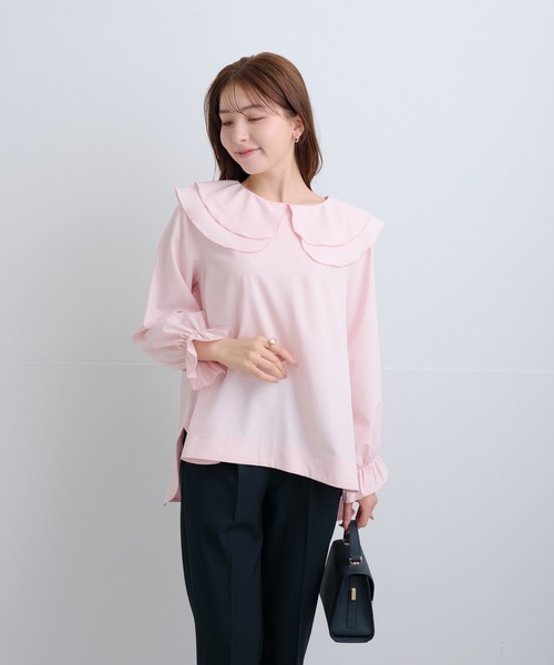 Neige(ネージュ)の「ツインフローラルカラーブラウス(シャツ/ブラウス・レディース・ホワイト/ピンク/グレー・ONE SIZE)」の10枚目の写真
