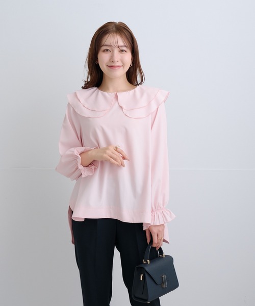 Neige(ネージュ)の「ツインフローラルカラーブラウス(シャツ/ブラウス・レディース・ホワイト/ピンク/グレー・ONE SIZE)」の11枚目の写真