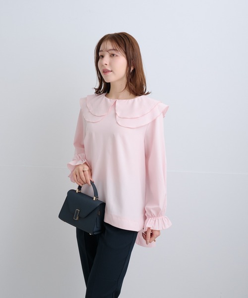 Neige(ネージュ)の「ツインフローラルカラーブラウス(シャツ/ブラウス・レディース・ホワイト/ピンク/グレー・ONE SIZE)」の12枚目の写真