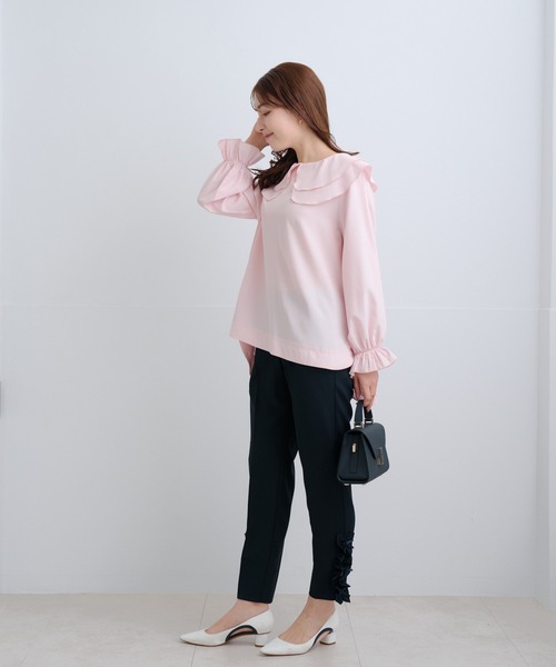 Neige(ネージュ)の「ツインフローラルカラーブラウス(シャツ/ブラウス・レディース・ホワイト/ピンク/グレー・ONE SIZE)」の13枚目の写真