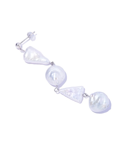 IRIS47（イリスフォーセブン）の「【IRIS 47】mozaic pearl pierce/モザイク パール ピアス（ピアス（両耳用）・レディース・ホワイト・FREE）」の4枚目の写真