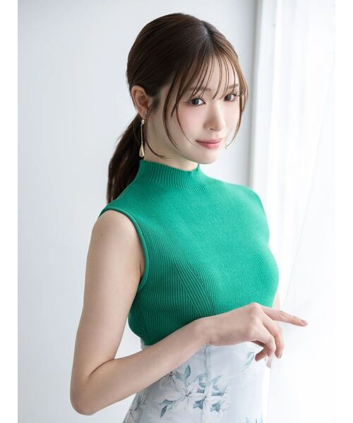 MERCURYDUO(マーキュリーデュオ)の「花柄ドッキングバックレースアップワンピース(ワンピース・レディース・ブラック/グリーン/ベージュ・MEDIUM/SMALL)」の12枚目の写真