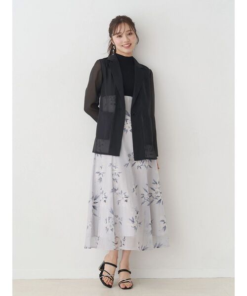 MERCURYDUO(マーキュリーデュオ)の「花柄ドッキングバックレースアップワンピース(ワンピース・レディース・ブラック/グリーン/ベージュ・MEDIUM/SMALL)」の20枚目の写真