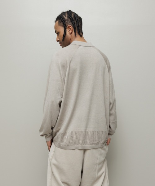 BAL（バル）の「VENTILATION MESH KNIT ZIP POLO LS（ニット/セーター・メンズ・ブラック/ブラウン/ベージュ・3/2/1）」の7枚目の写真