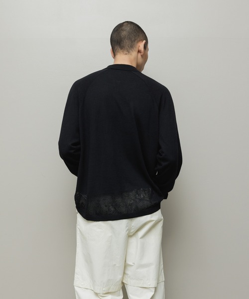 BAL（バル）の「VENTILATION MESH KNIT ZIP POLO LS（ニット/セーター・メンズ・ブラック/ブラウン/ベージュ・3/2/1）」の5枚目の写真