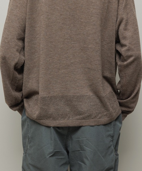 BAL（バル）の「VENTILATION MESH KNIT ZIP POLO LS（ニット/セーター・メンズ・ブラック/ブラウン/ベージュ・3/2/1）」の11枚目の写真