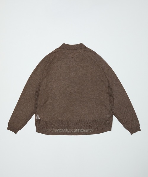 BAL（バル）の「VENTILATION MESH KNIT ZIP POLO LS（ニット/セーター・メンズ・ブラック/ブラウン/ベージュ・3/2/1）」の17枚目の写真