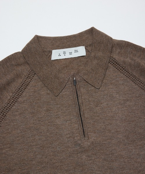 BAL（バル）の「VENTILATION MESH KNIT ZIP POLO LS（ニット/セーター・メンズ・ブラック/ブラウン/ベージュ・3/2/1）」の18枚目の写真