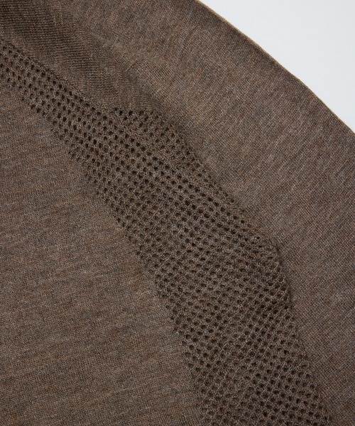 BAL（バル）の「VENTILATION MESH KNIT ZIP POLO LS（ニット/セーター・メンズ・ブラック/ブラウン/ベージュ・3/2/1）」の19枚目の写真