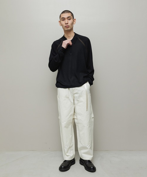 BAL（バル）の「VENTILATION MESH KNIT ZIP POLO LS（ニット/セーター・メンズ・ブラック/ブラウン/ベージュ・3/2/1）」の22枚目の写真