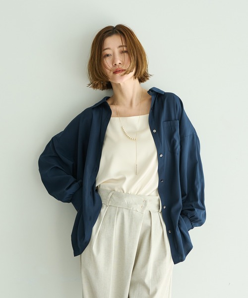 YECCA VECCA（イェッカヴェッカ）の「ボートネックサテンキャミ（キャミソール・レディース・ブラウン/ブラック/アイボリー・FREE）」の10枚目の写真