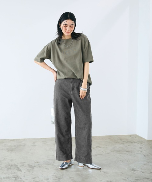 CROSS FUNCTION（クロスファンクション）の「《ストレッチ》エブ楽 ワイドボックスストレッチデニムパンツ【CROSS FUNCTION/クロスファンクション】（デニムパンツ・レディース・ブラック/ネイビー・M/L/LL/AM/AL/ALL）」の21枚目の写真