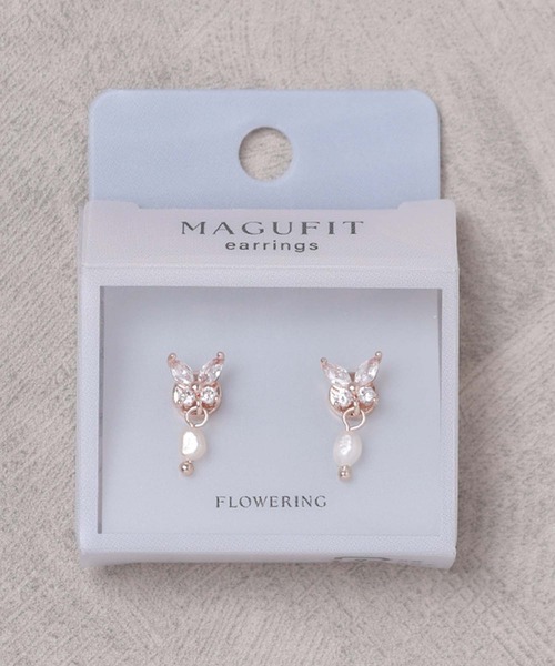 Flowering(フラワーリング)の「【MAGUFIT】パヴェ/バタフライ/マグネットイヤリング(イヤリング・レディース・ピンク/シャンパン/ピンクゴールド/ゴールド・FREE)」の2枚目の写真