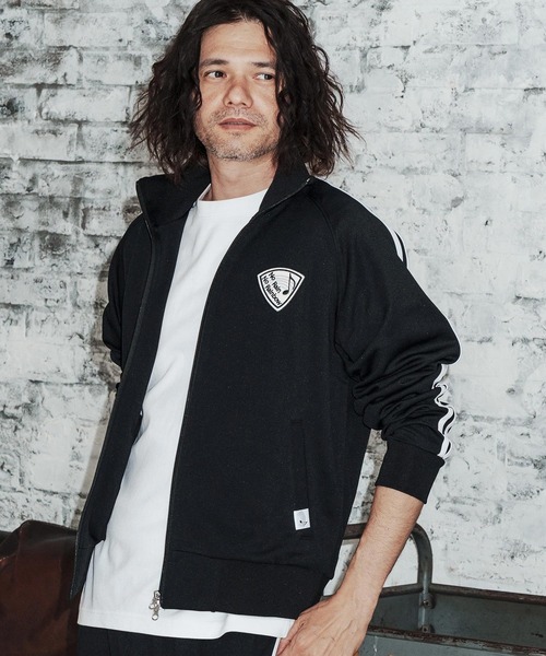 No Rain No Rainbow(ノーレインノーレインボー)の「mj11429-track jacket with pick patch トラックジャケット(NR26S-13)(ブルゾン・メンズ・ブラック×ブラック/ブラック×ホワイト/ライトグレー・XL/L/M/S)」の6枚目の写真