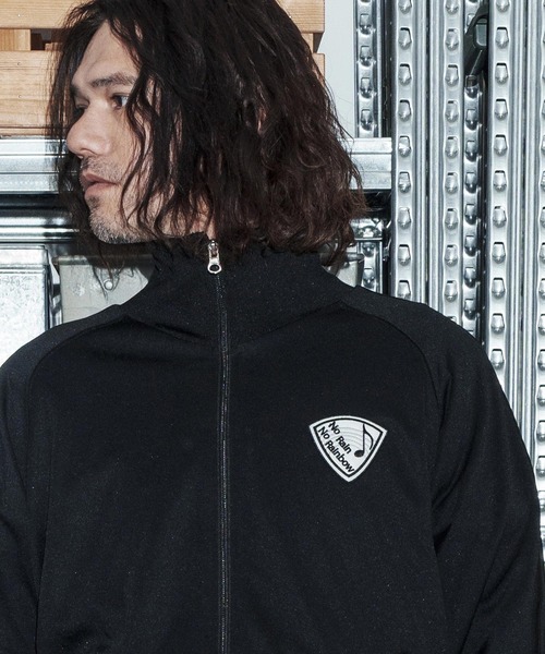 No Rain No Rainbow(ノーレインノーレインボー)の「mj11429-track jacket with pick patch トラックジャケット(NR26S-13)(ブルゾン・メンズ・ブラック×ブラック/ブラック×ホワイト/ライトグレー・XL/L/M/S)」の11枚目の写真