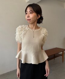 CAPRICIEUX LE'MAGE | フリンジペプラムニット(ニット/セーター)