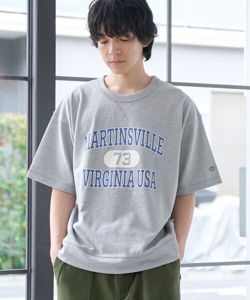 DISCUS(ディスカス)の「DISCUS(ディスカス)別注カレッジスウェットTシャツ(Tシャツ/カットソー・メンズ・オフホワイト/グレー/レッド/ブラック/ネイビー・XL/L/M/S)」の1枚目の写真