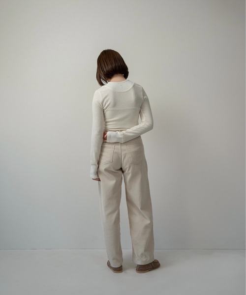 lawgy（ラウジー）の「crew neck like layered pattern tops / クルーネックライクレイヤードパターントップス（Tシャツ/カットソー・レディース・ライトブルー/ブラック/グレー/アイボリー・FREE）」の12枚目の写真