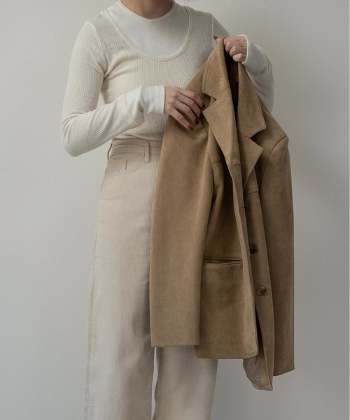 lawgy（ラウジー）の「crew neck like layered pattern tops / クルーネックライクレイヤードパターントップス（Tシャツ/カットソー・レディース・ライトブルー/ブラック/グレー/アイボリー・FREE）」の11枚目の写真