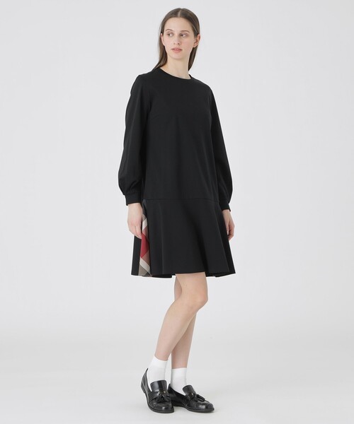 BLUE LABEL CRESTBRIDGE(ブルーレーベルクレストブリッジ)の「スーピマコットンポンチミニドレス(ワンピース・レディース・ダークネイビー/ブラック・36/38)」の1枚目の写真
