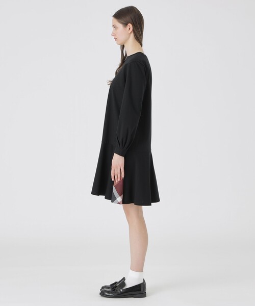BLUE LABEL CRESTBRIDGE(ブルーレーベルクレストブリッジ)の「スーピマコットンポンチミニドレス(ワンピース・レディース・ダークネイビー/ブラック・36/38)」の3枚目の写真