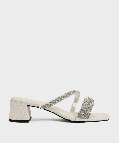 CHARLES & KEITH（チャールズ & キース）の「クリスタル エンベリシュッドヒールサンダル（サンダル・レディース・アイボリー/クリーム・25cm/24.5cm/23.5cm/23cm/22.5cm）」の3枚目の写真