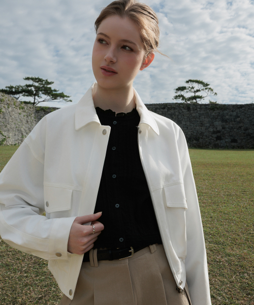 DEHEVE（デヘヴェ）の「Pocket Cotton Jumper [White]（その他アウター・レディース・ホワイト・FREE）」の6枚目の写真