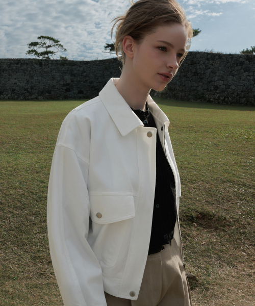 DEHEVE（デヘヴェ）の「Pocket Cotton Jumper [White]（その他アウター・レディース・ホワイト・FREE）」の7枚目の写真