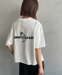 The Endless Summer（エンドレスサマー）の「[THE ENDLESS SUMMER エンドレスサマー] 別注 TES CAL フロッキーロゴプリント カットオフTシャツ（Tシャツ/カットソー）」