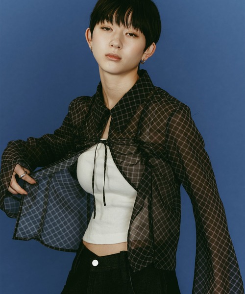 Knuth Marf（クヌースマーフ）の「sheer collared blouse（その他トップス・レディース・ブラック/イエロー・FREE）」の9枚目の写真